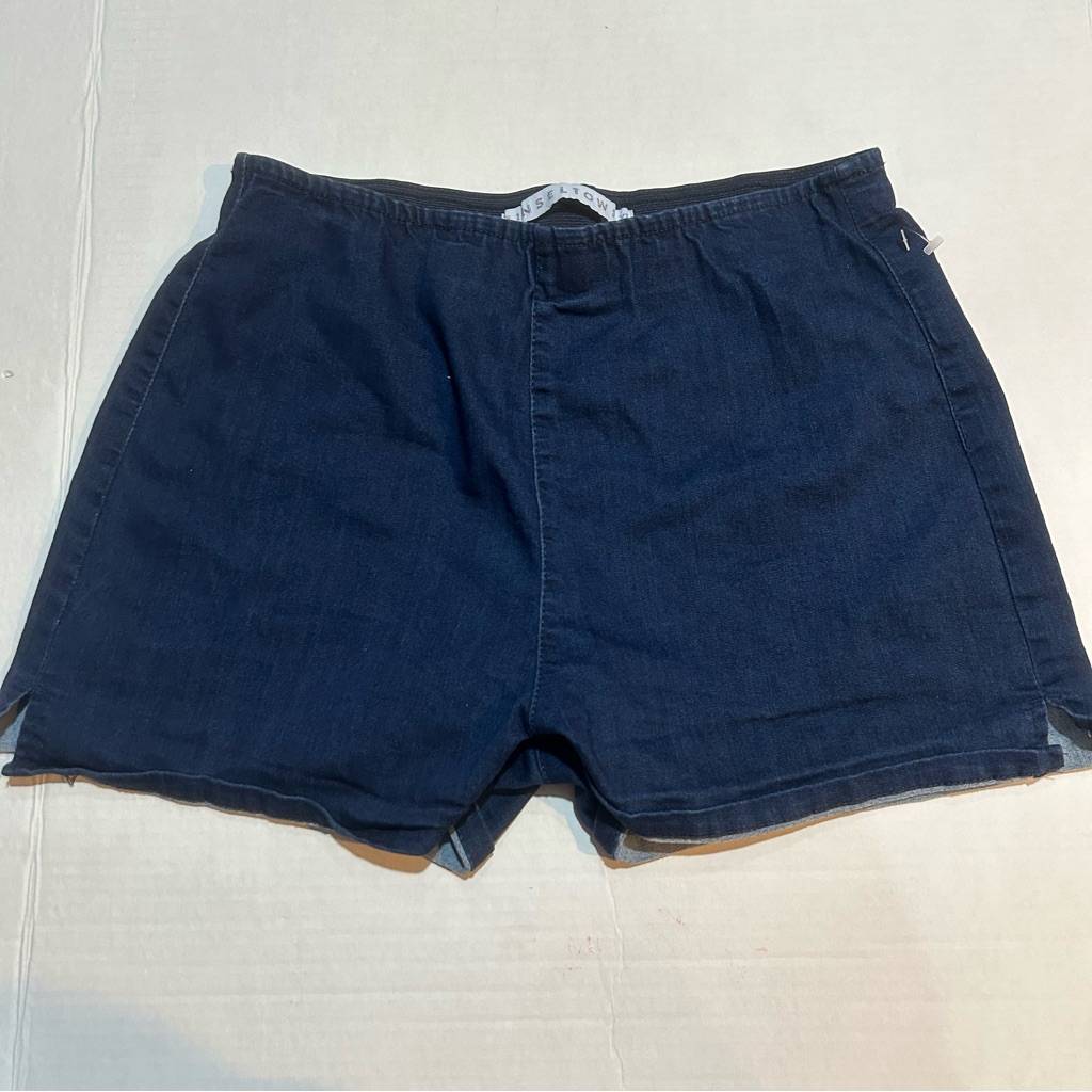 Tinseltown Women's Dark Blue Jean Shorts Elastic Waist Size Xl